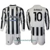 Conjunto (Camiseta+Pantalón Corto) Manga Larga Juventus Dybala 10 Primera Equipación 2021/22 - Niño